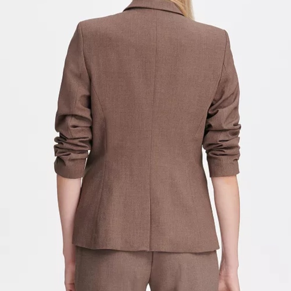 Calvin Klein Petite Single Button Brown Blazer Size 12P - Picture 13 of 13
